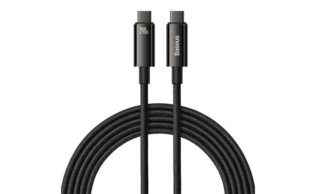 Baseus Tungsten Gold Fast Charging Data Cable Type-C to Type-C 240W 2m - Black